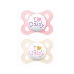 MAM Original Ι Love Daddy Πιπίλα Σιλικόνης Ροζ-Εκρού 115SG2c 2-6 μηνών