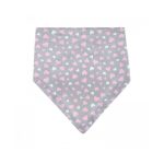 Akuku Σαλιάρα-Μπαντάνα Καρδούλες Ρόζ-Γκρι