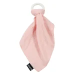 Minene Silicone Teether & Bamboo Muslin Μασητικο Σιλικονης με Πανακι Ροζ