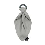 Minene Silicone Teether & Bamboo Muslin Μασητικο Σιλικονης με Πανακι Γκρι