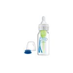 Dr. Brown's Medical Zero Resistance Μπιμπερό Πλαστικό Στενός Λαιμός (Επίπεδο 1) Λευκό-Λαχανί 0m+ 120ml